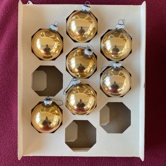 Shiny Brite 7 Christmas Glass Ball Ornaments Vintage - Picture 3 of 13